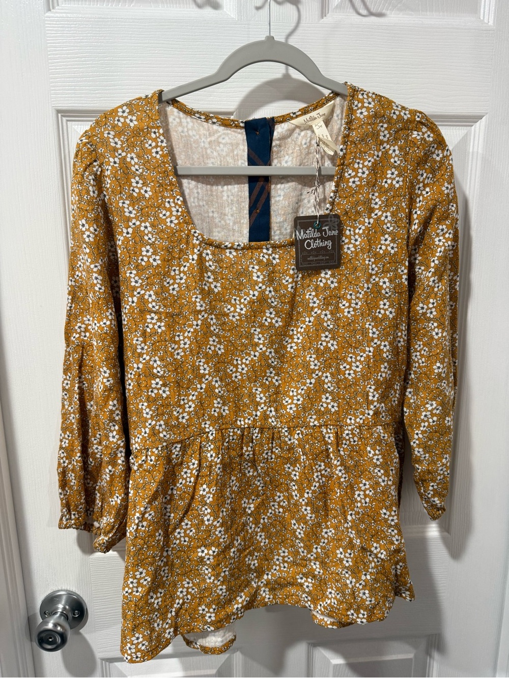 Matilda Jane Mustard Floral Peplum Blouse